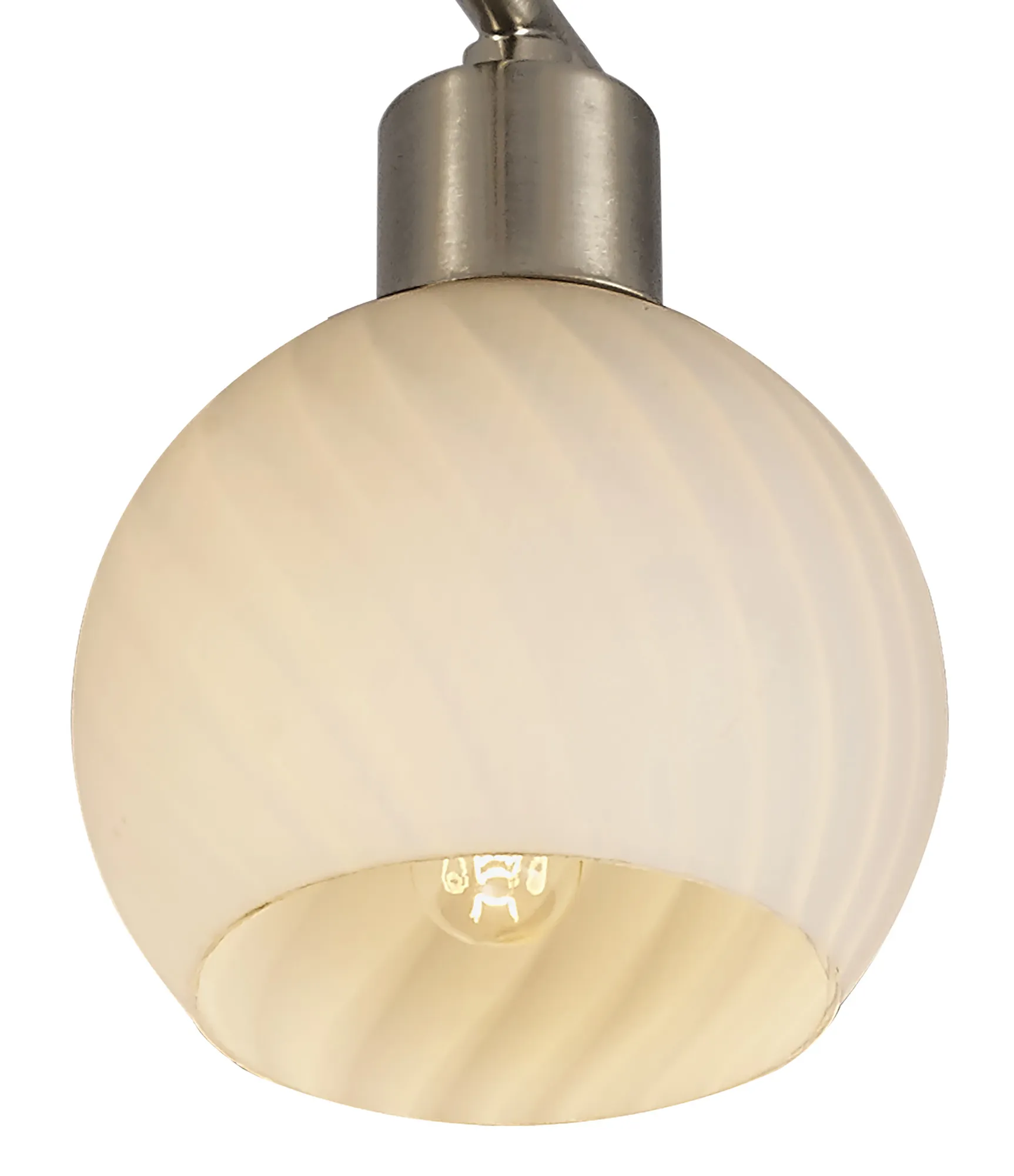 Carmen 57cm Ceiling 4 Light Satin Nickel, Opal White D0067  Deco Carmen